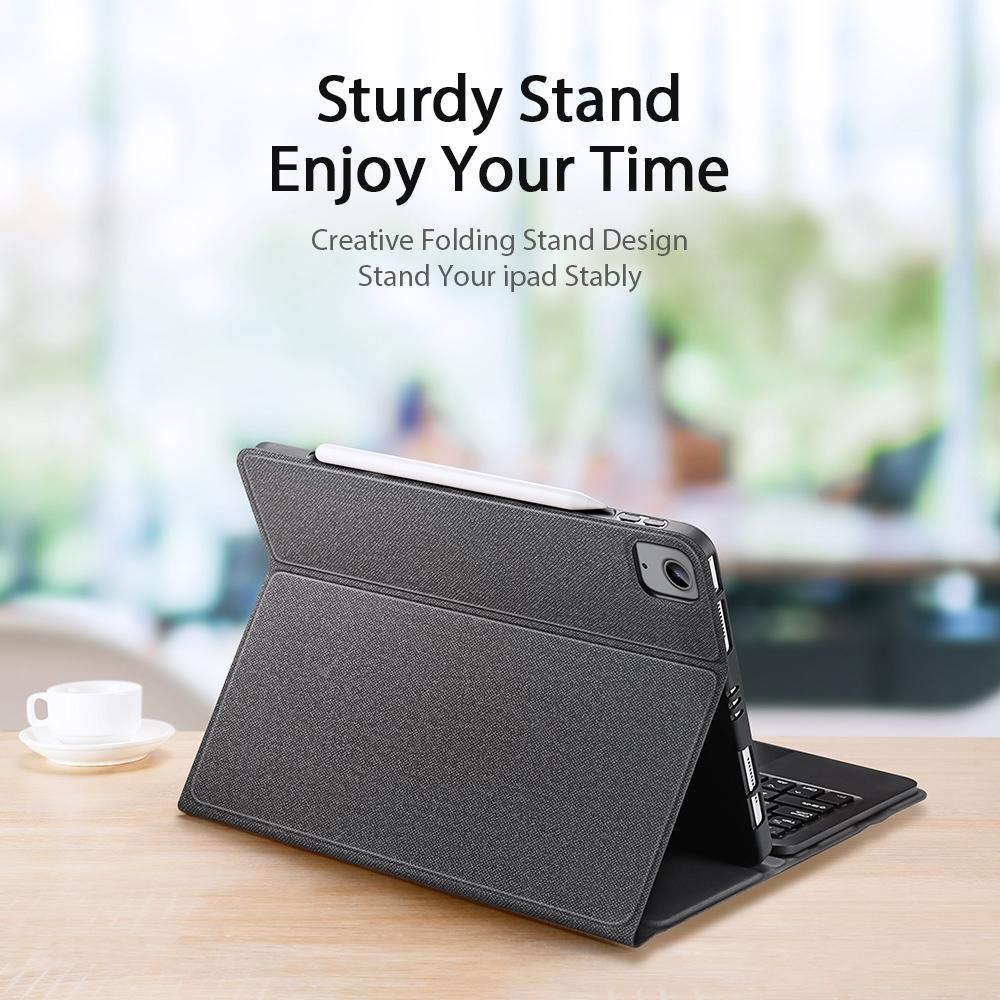 Leather Case With Bluetooth Keyboard & Touchpad For Ipad Air / Pro 11 - Black 5