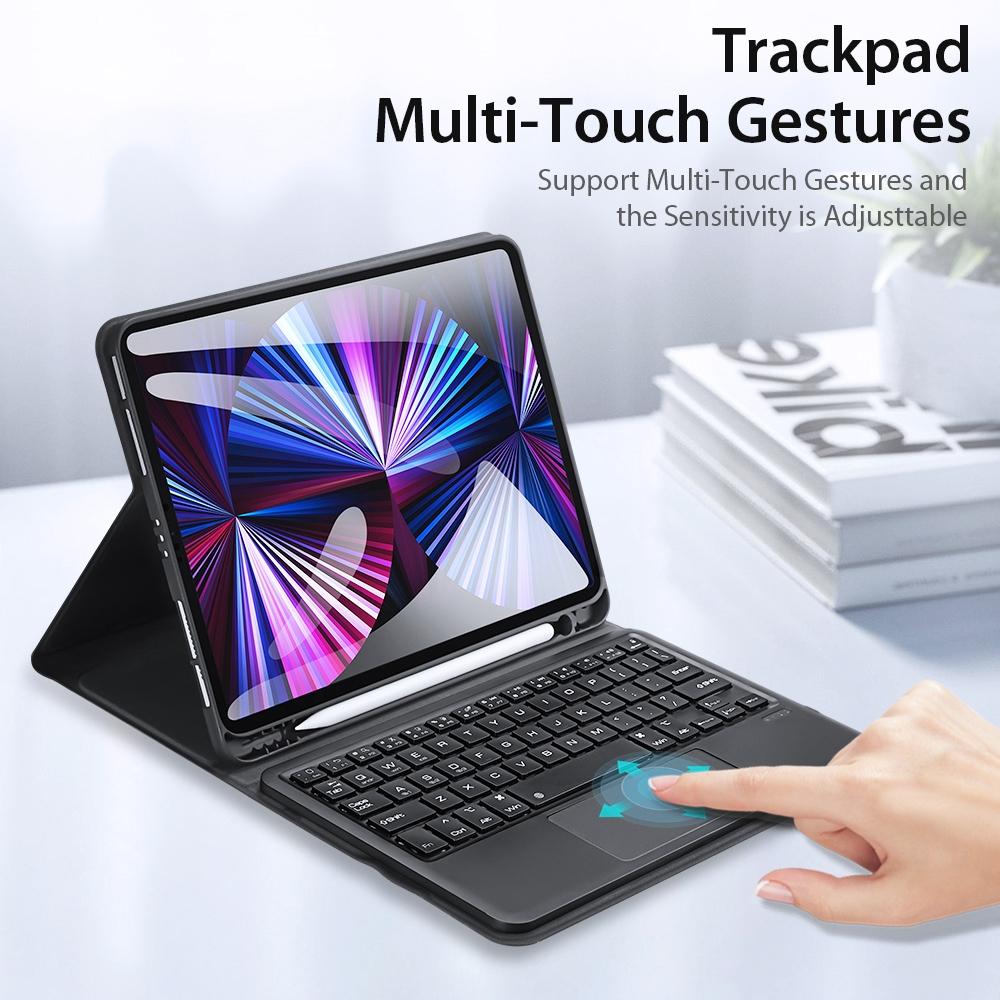 Leather Case With Bluetooth Keyboard & Touchpad For Ipad Air / Pro 11 - Black 7