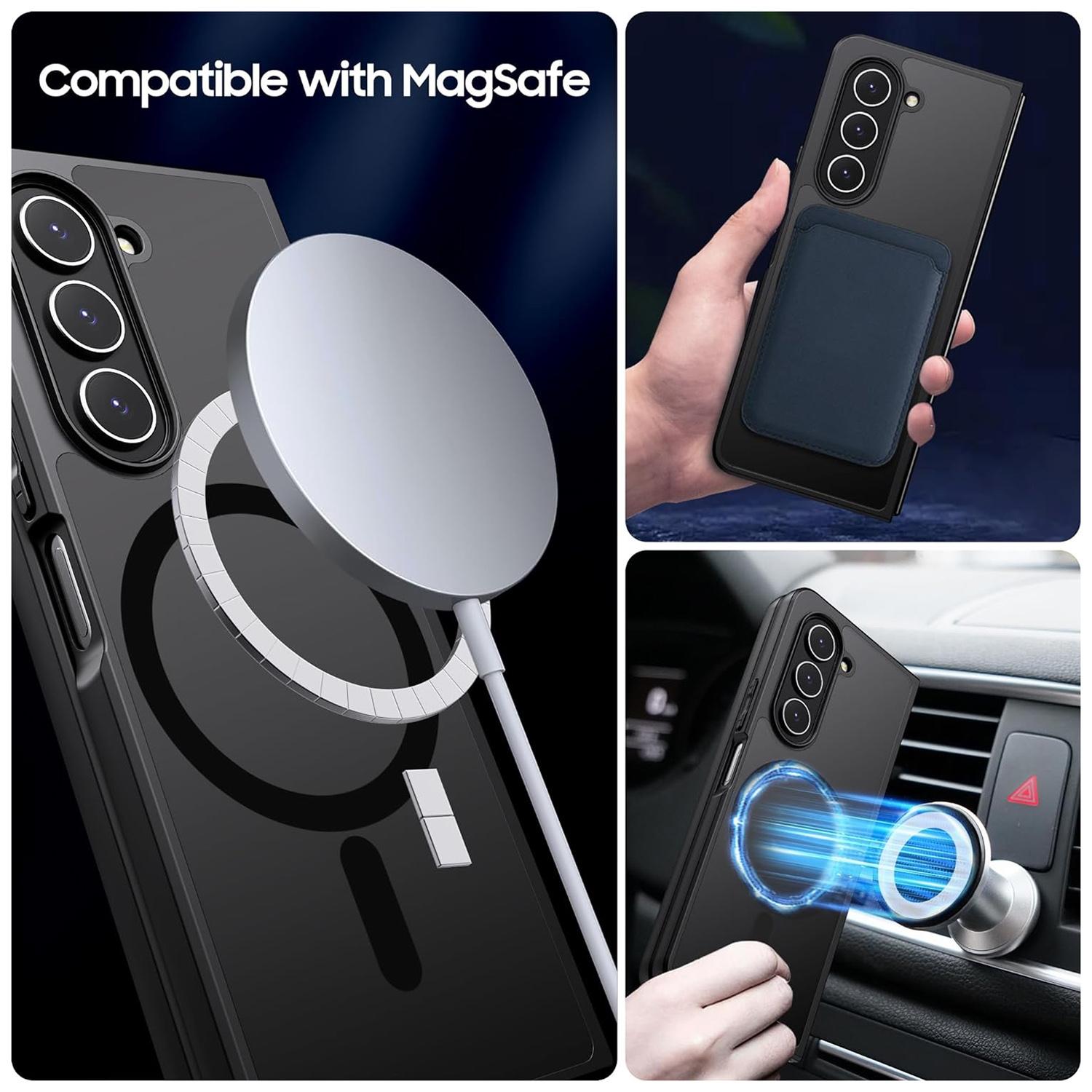 For Samsung Galaxy z Fold4 5G Ultra-thin Translucent Magsafe Case  - Black 5