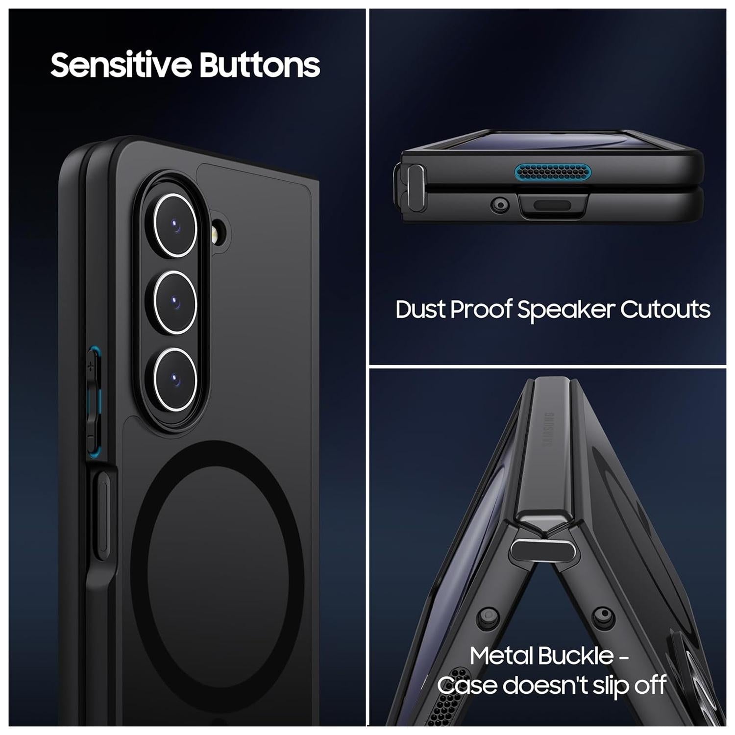 For Samsung Galaxy z Fold4 5G Ultra-thin Translucent Magsafe Case  - Black 6