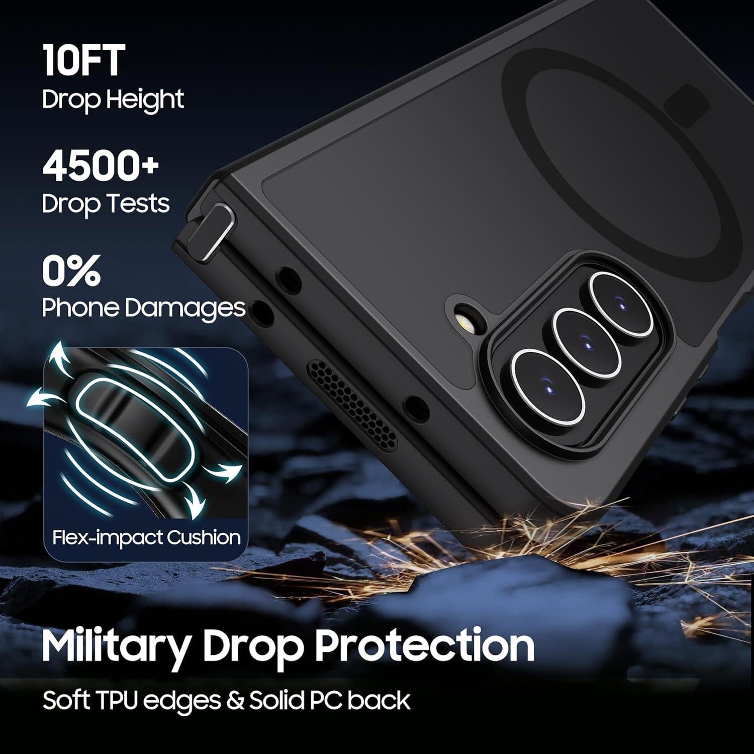For Samsung Galaxy z Fold4 5G Ultra-thin Translucent Magsafe Case  - Black 8