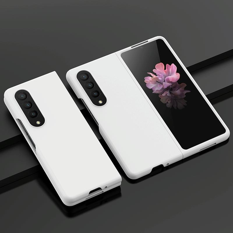 For Samsung Galaxy z Fold4 5G Smooth Skin Phone Case with Big Hole Fuel Injection - Black