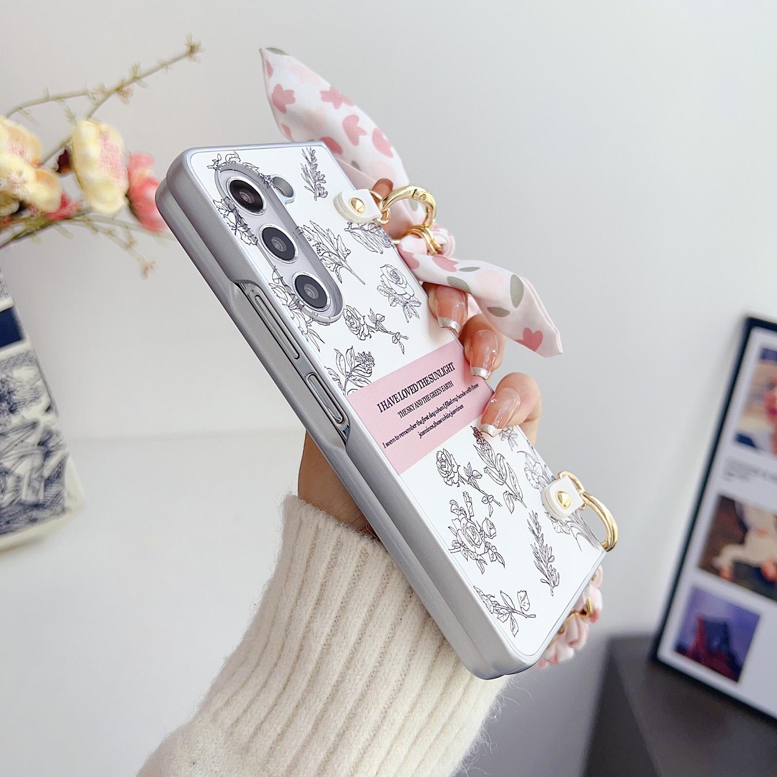 For Samsung Galaxy Z Fold4 5G Floral Sketch Pearlescent Pc Case 4