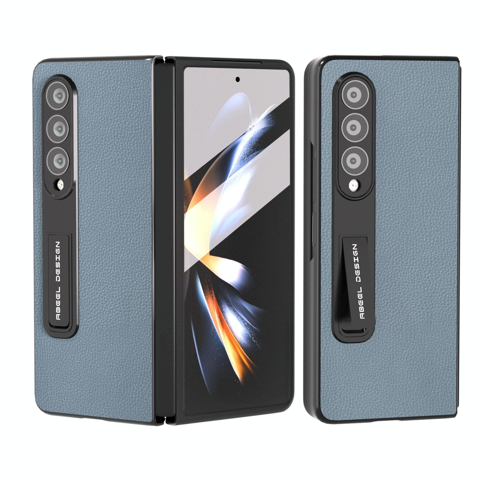 For Samsung Galaxy Z Fold4 5G Leather Phone Case With Holder - Royal Blue 9