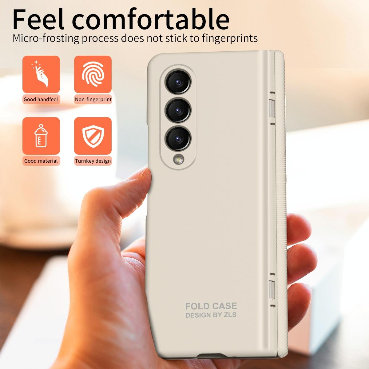 For Samsung Galaxy Z Fold4 5G Premium Hinged Folding Case - Coffee 10