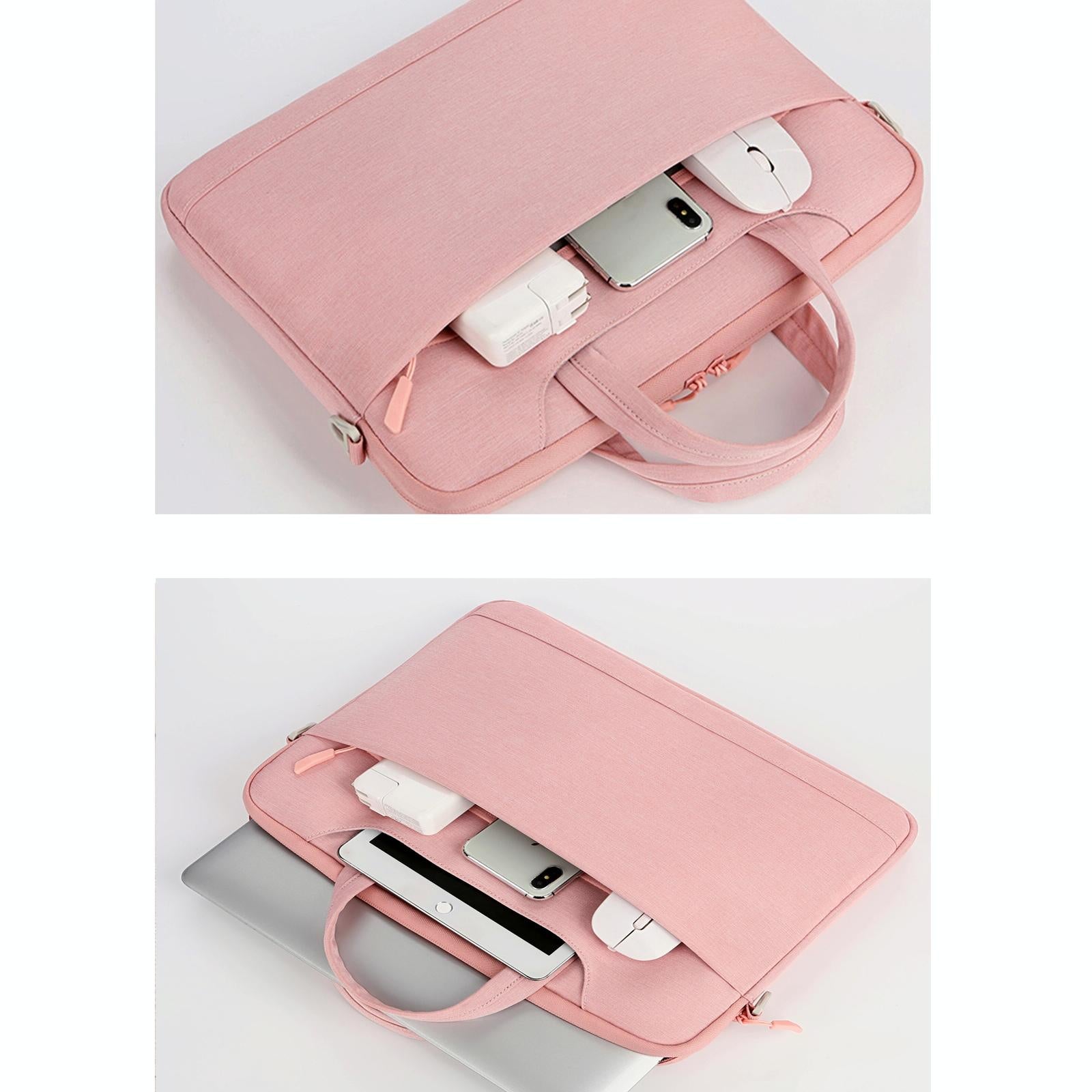 Versatile Laptop Shoulder Bag - Single Strap - Pink 12