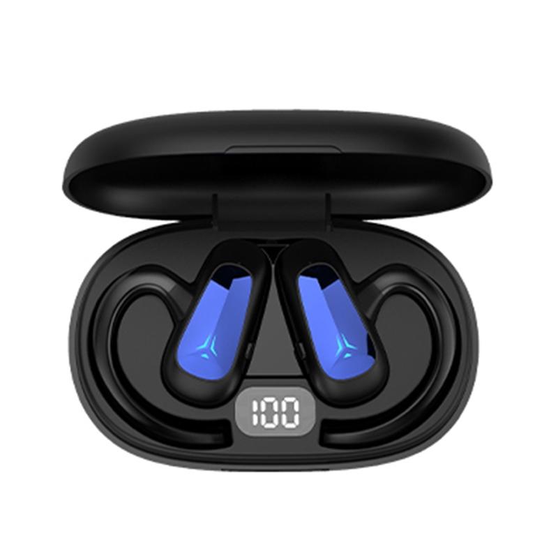 Digital Display Bluetooth Earphones - Bone Conduction Stereo - Black 8