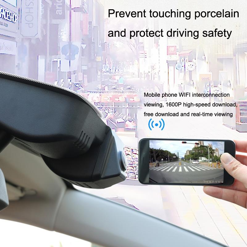 1080p Dual Recording Hidden Driving Recorder with Wifi and Screen - Black 4