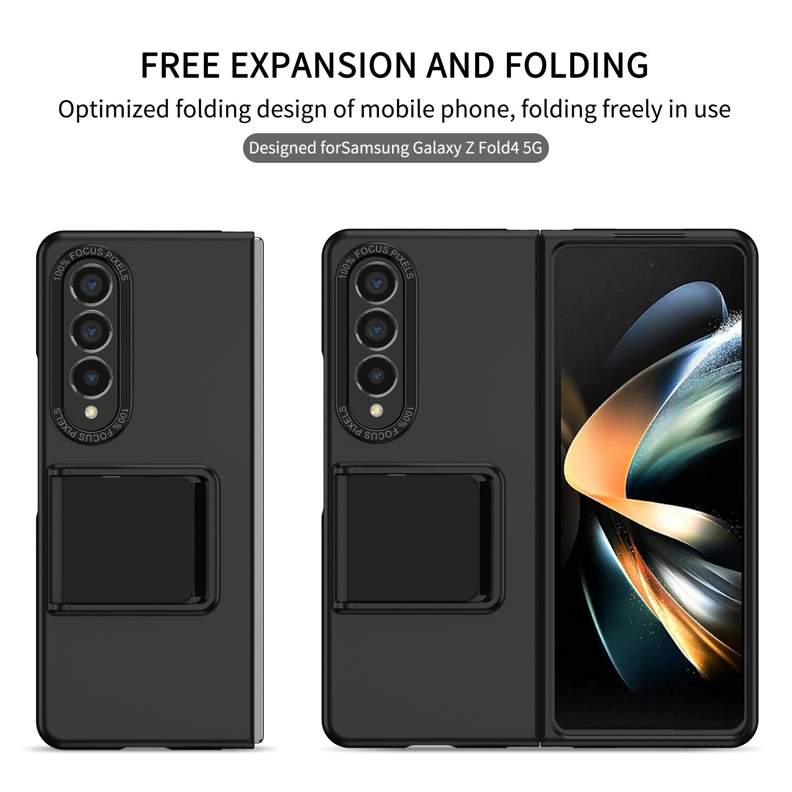 For Samsung Galaxy Z Fold4 5G Foldable 3D Design Phone Case - Black 9