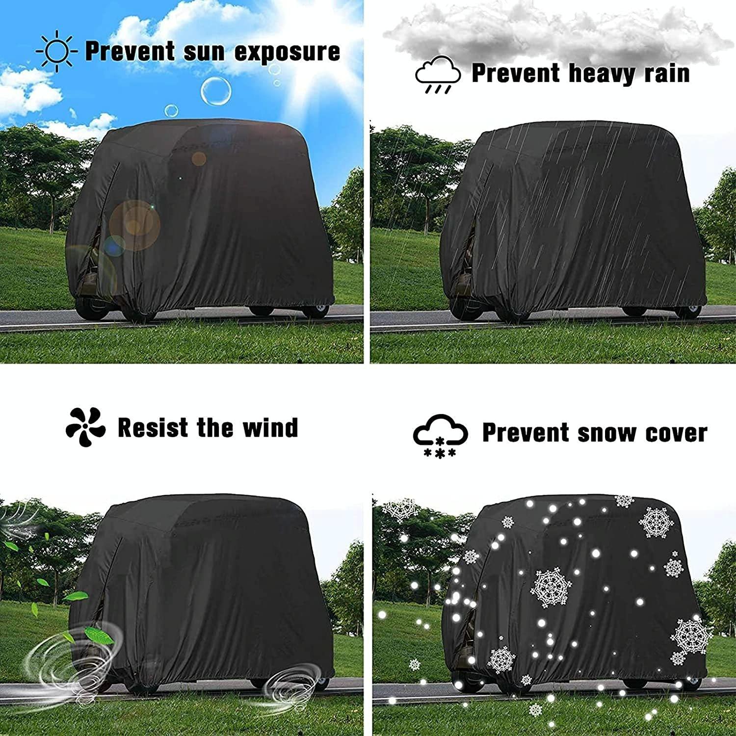 Waterproof Golf Cart Cover - 275 x 122 x 168 Cm - Black 7