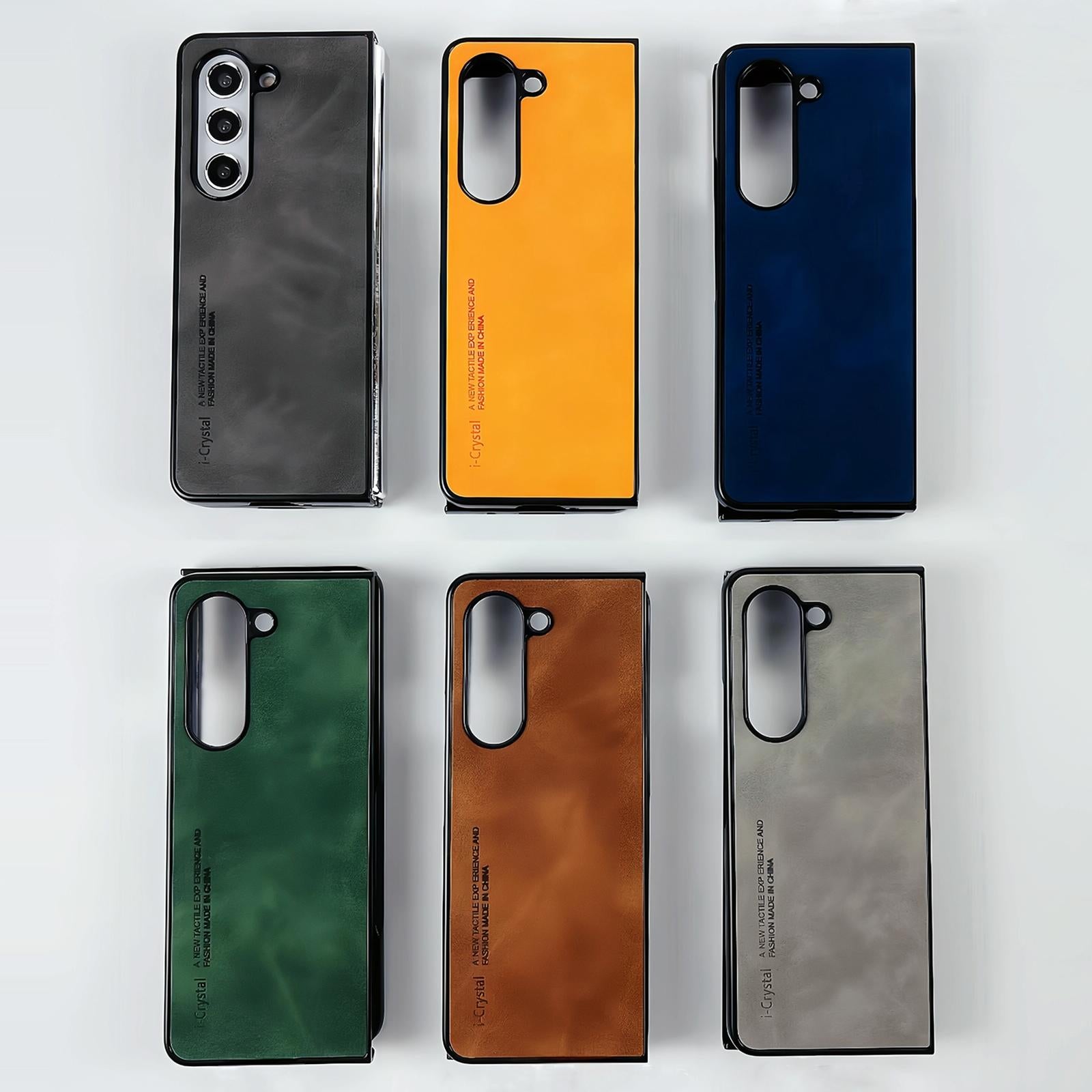 For Samsung Galaxy Z Fold4 5G Crystal Leather Foldable Case - Green