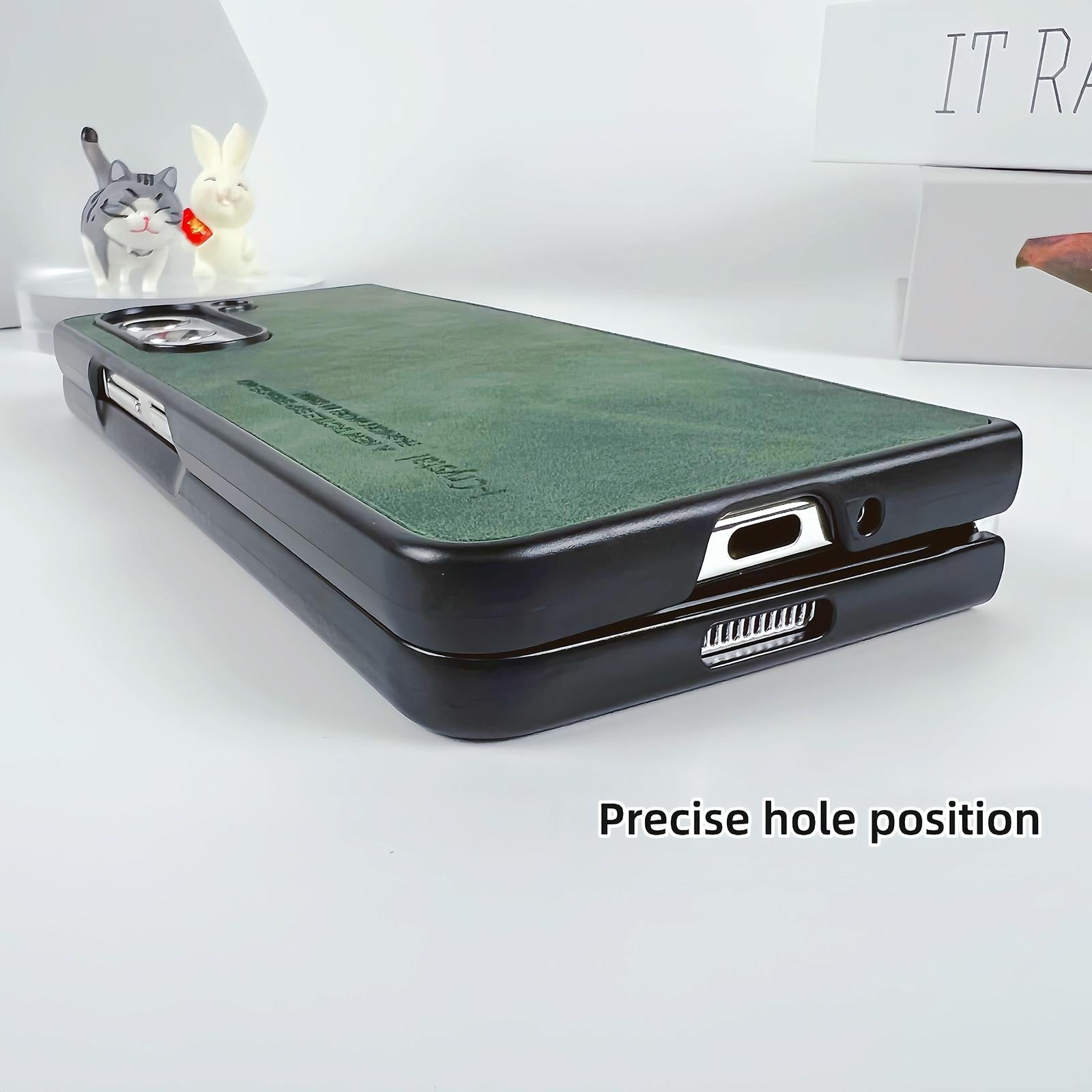 For Samsung Galaxy Z Fold4 5G Crystal Leather Foldable Case - Green 5