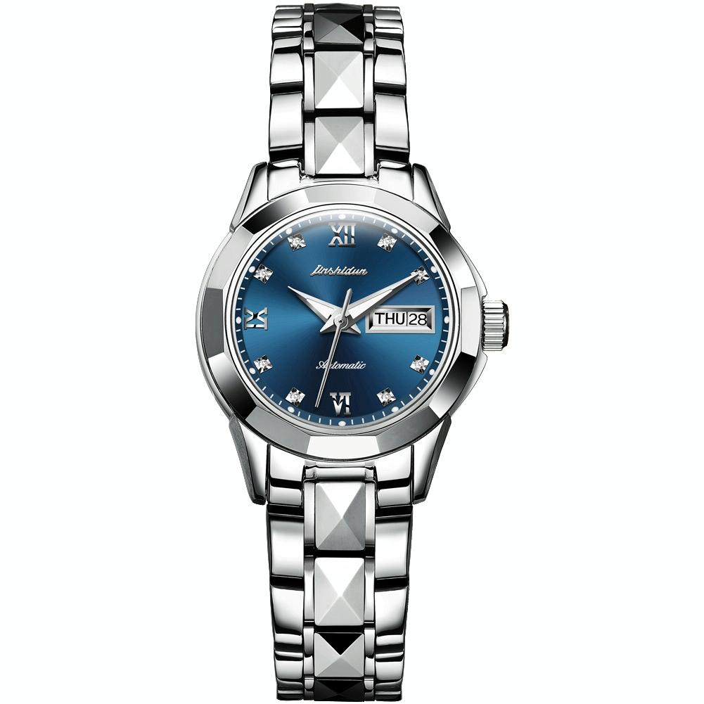 Stylish Waterproof Luminous Women Automatic Watch - 8813 - Silver Blue 3