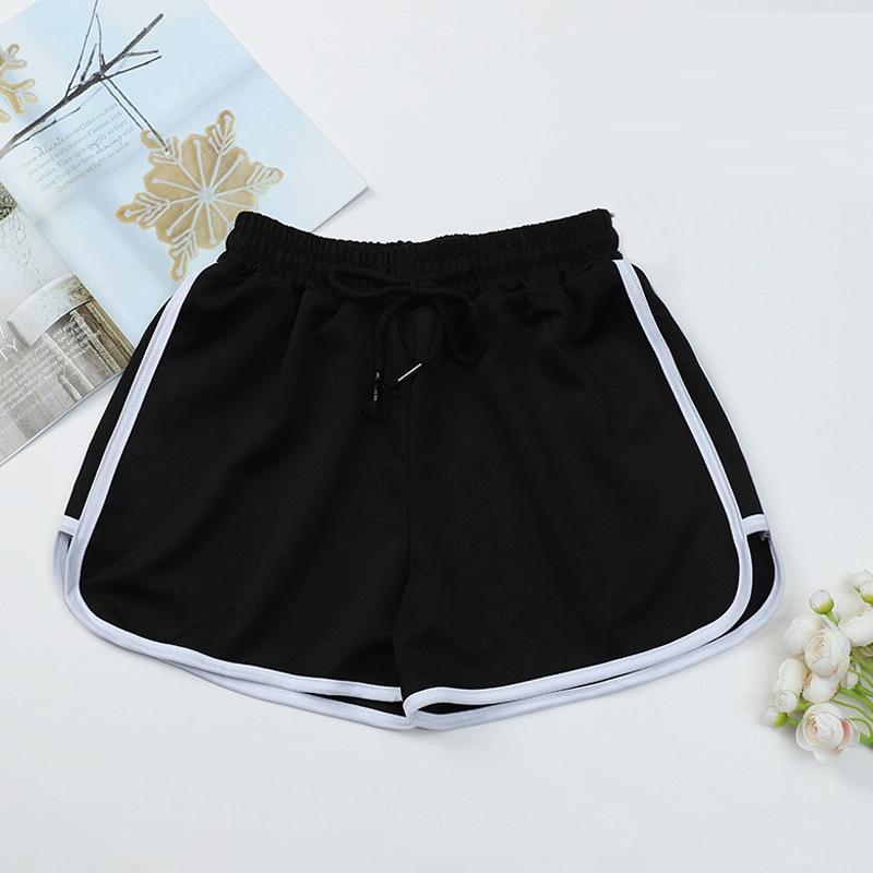 High Waist Straight Yoga Shorts Women Casual Loose Outerwear - White - M