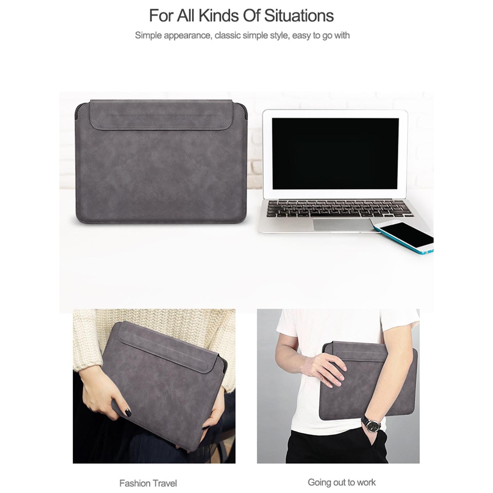 Lightweight Sheepskin Notebook Liner Bag - Deep Space Gray 14.1-15.4 Inch 6