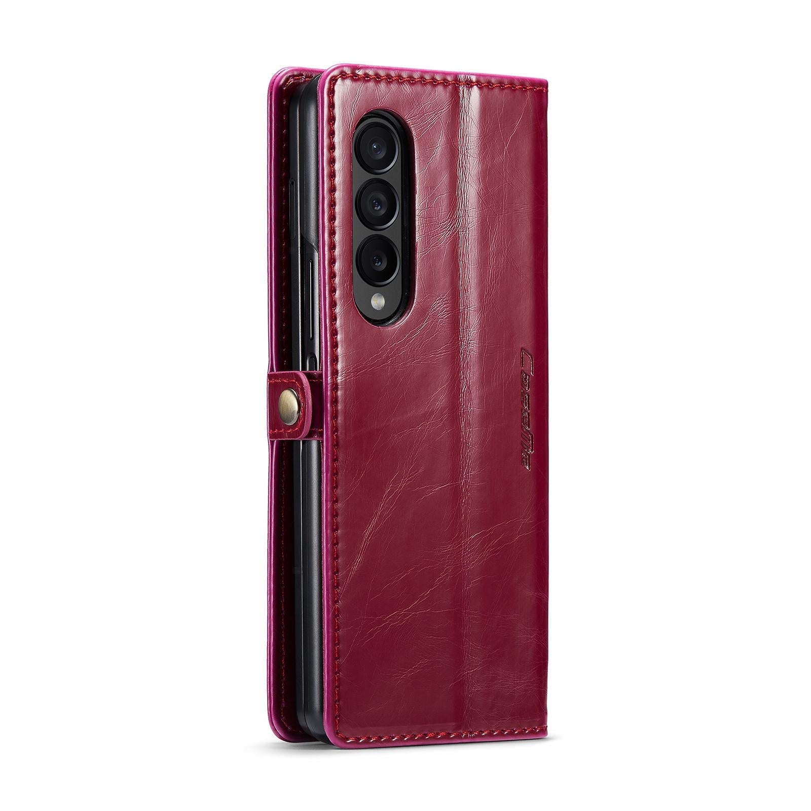 For Samsung Galaxy Z Fold4 5G Premium Crazy Horse Leather Phone Case - Black 4