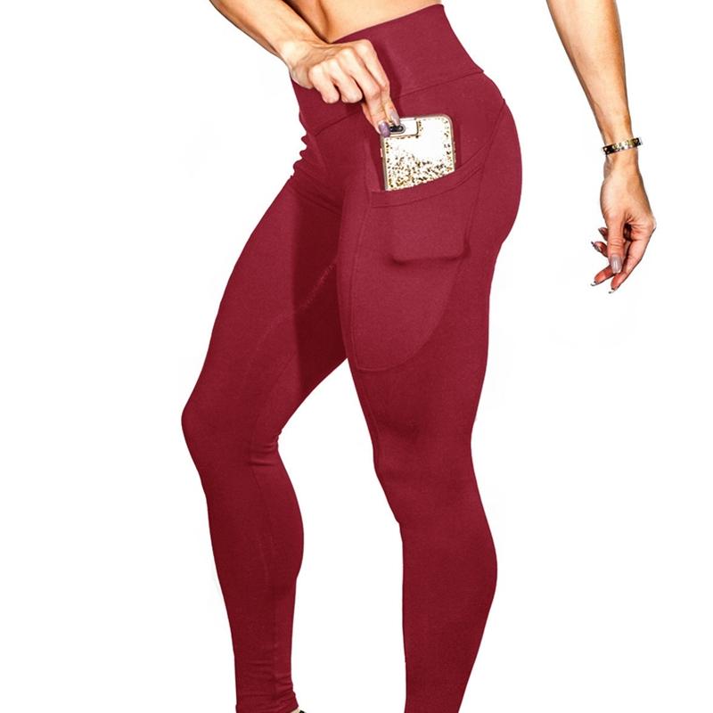 High Elastic Yoga Pants With Pockets For Women Stretch Leggings For Jogging Workout And Running Gym Tights For Women Size M - Black 4