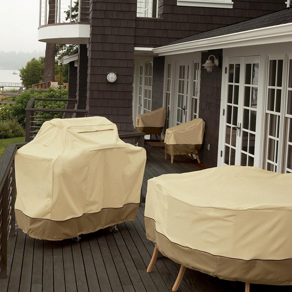 Waterproof Bbq Cover with Sundry Bag - Oxford Cloth 150x61x122cm Beige 6