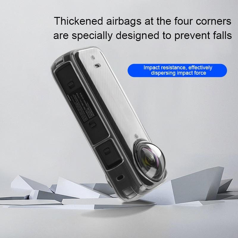 Clear Soft Tpu Protective Case for Insta360 X4 - 1.5mm Thickness - Transperant - With Hand Strap 4
