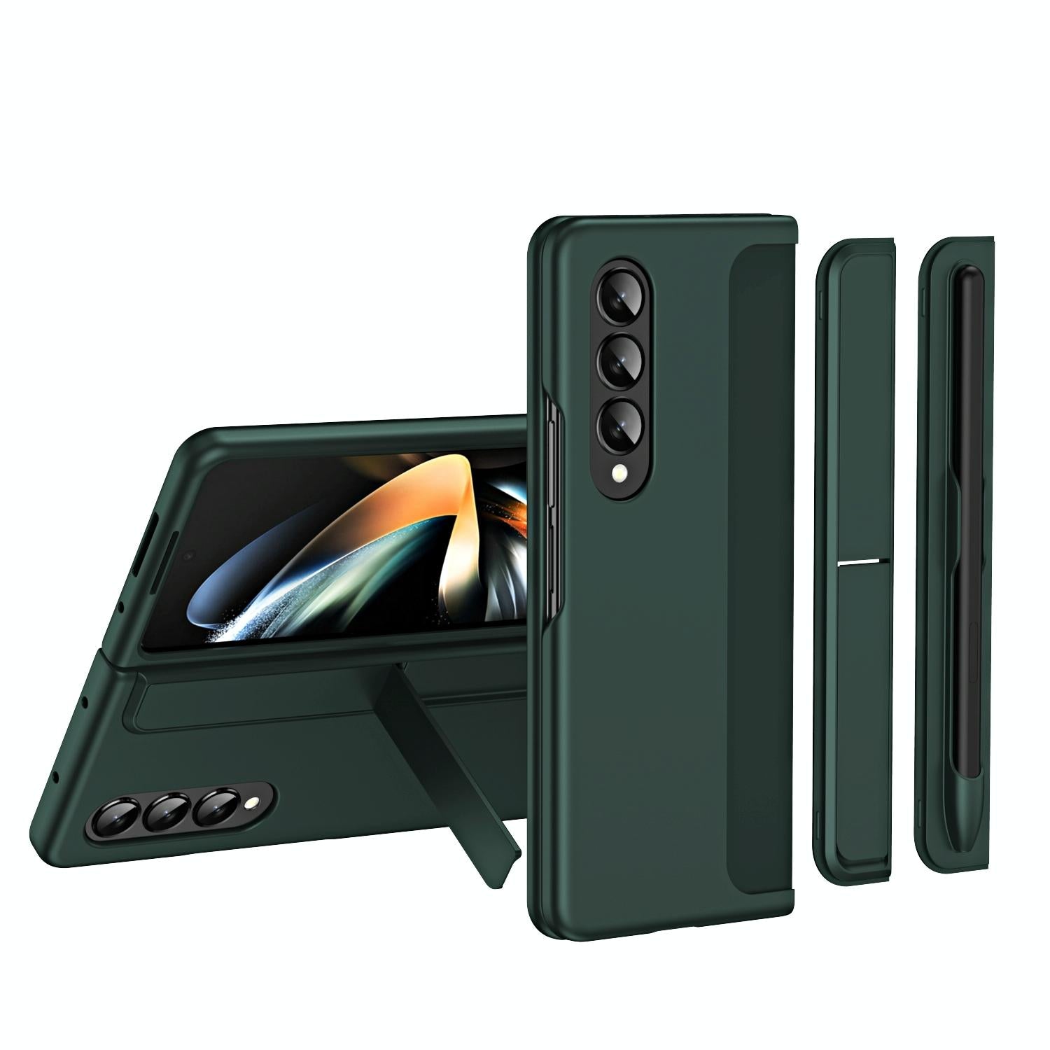 For Samsung Galaxy Z Fold4 5G Detachable Pen & Phone Case - 2 In 1 - Green