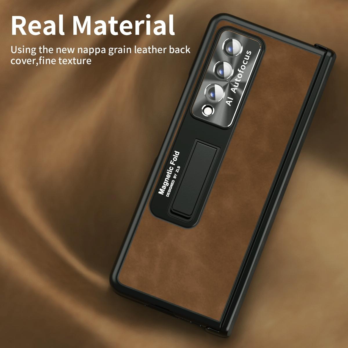 For Samsung Galaxy Z Fold4 5G Napa Texture All-In-One Phone Case - White 15