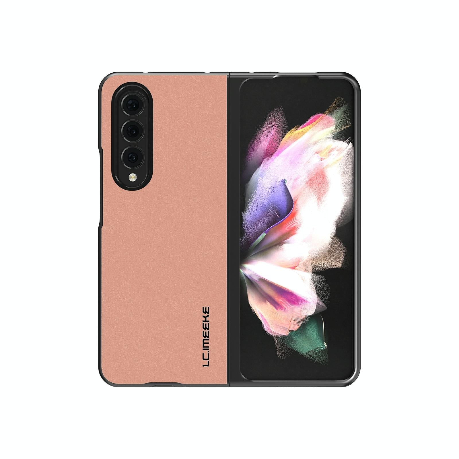 For Samsung Galaxy Z Fold4 5G Leather Shockproof Case - Pink