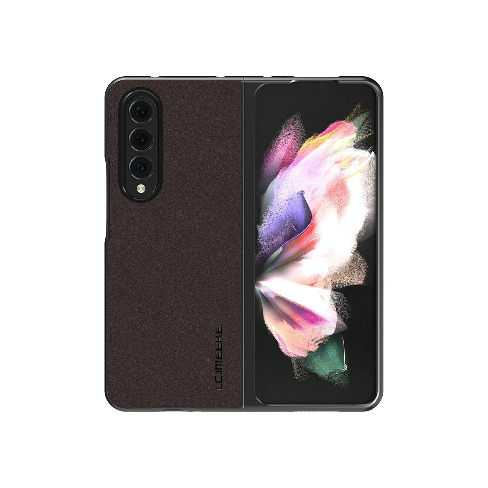 For Samsung Galaxy Z Fold4 5G Leather Shockproof Case - Pink 9