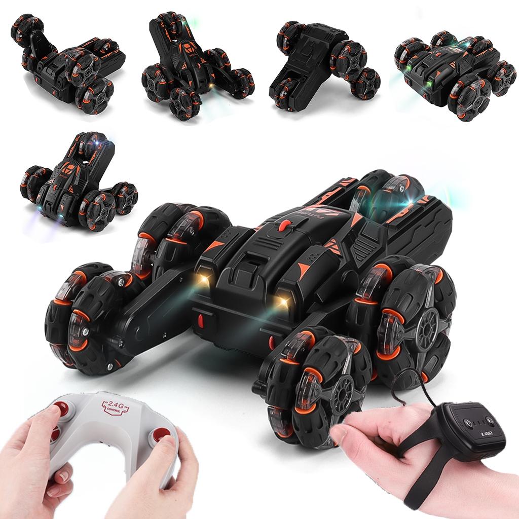 360-degree Swing Arm Rc Car - Double Control 2.4g Multifunctional Five-wheeled - Black 8