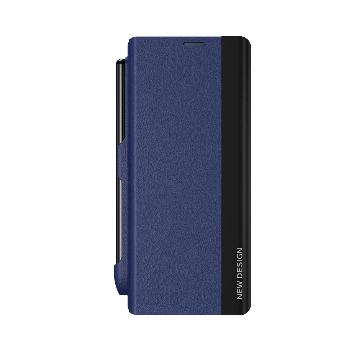 For Samsung Galaxy Z Fold4 5G Leather Phone Case With Pen Slot - Shockproof - Pink 3