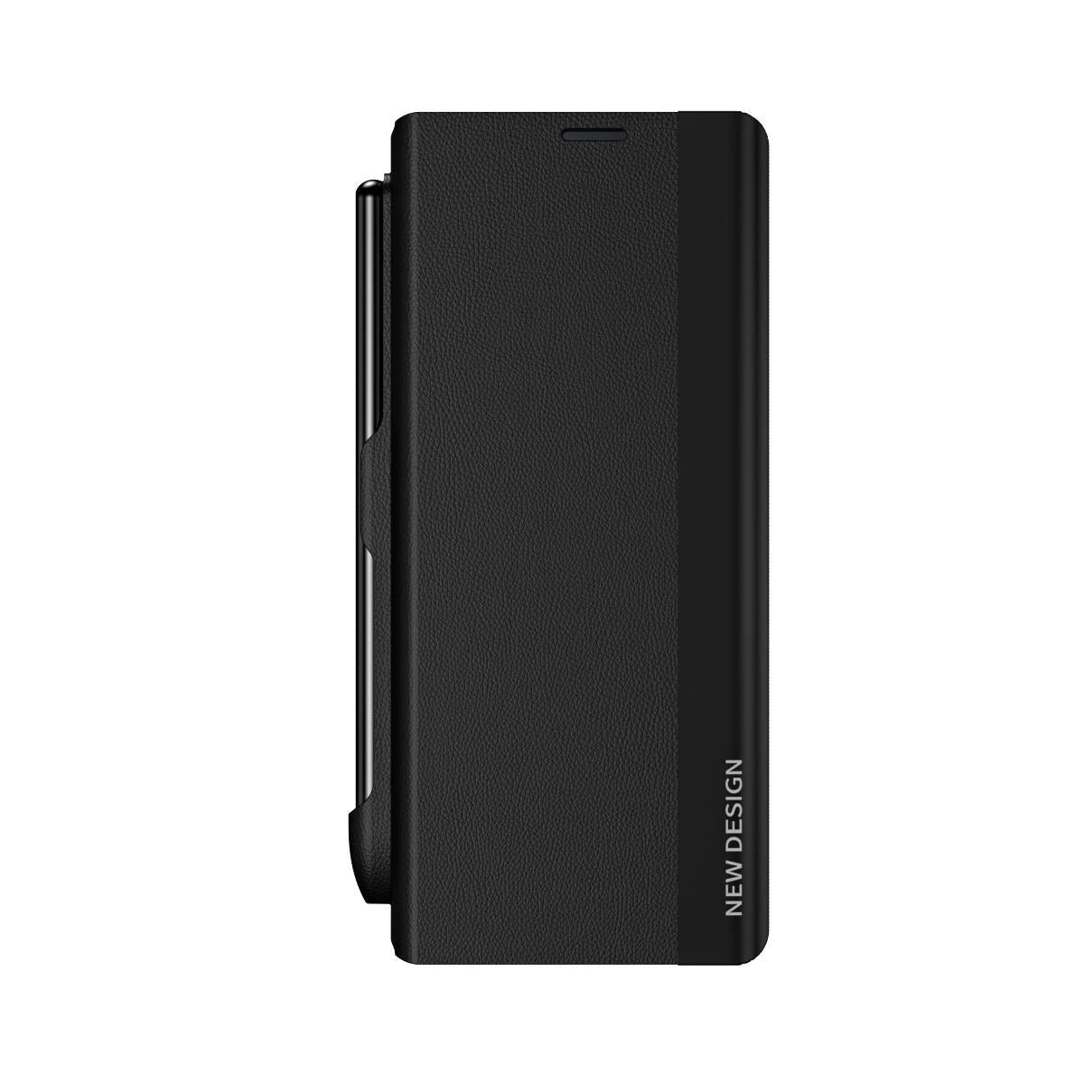 For Samsung Galaxy Z Fold4 5G Leather Phone Case With Pen Slot - Shockproof - Pink 11