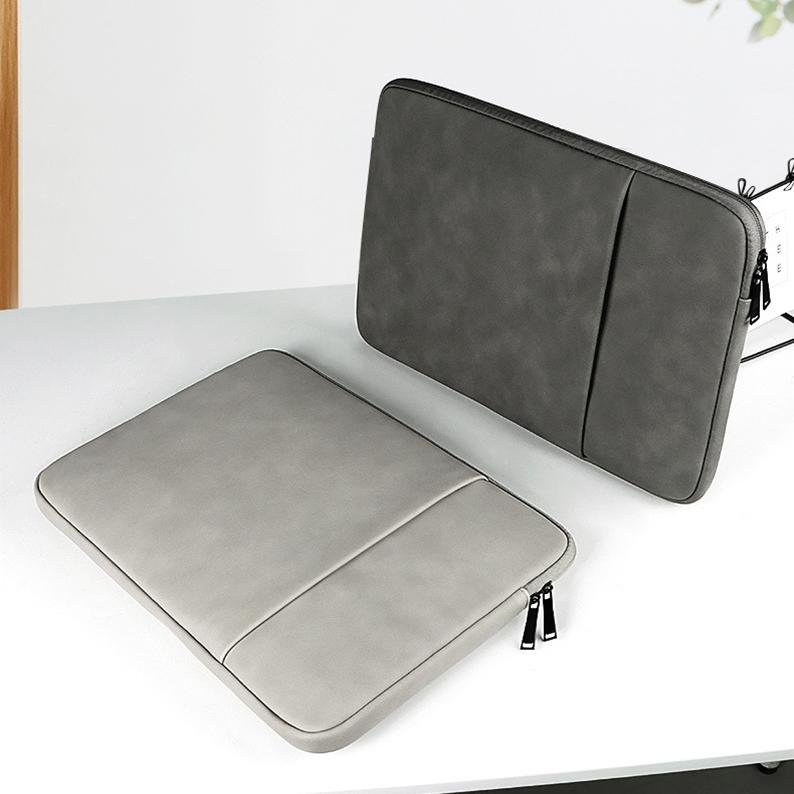 Waterproof Double Layer Laptop Liner Bag - Fits 14.1-15.4 Inches - Light Gray 3