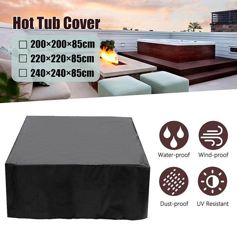 Waterproof & Dustproof Protection Cover for Bathtub Pool Table & Chair - 220x220x85cm - Black 7