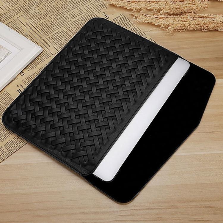 12 Inch Hand-Woven Notebook Liner Bag For Computers - Black 8