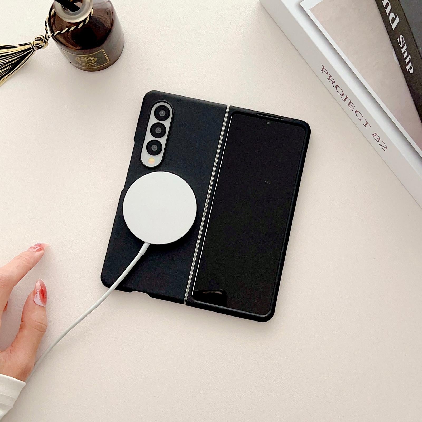 For Samsung Galaxy Z Fold4 5G Shockproof Magnetic Phone Case - Skin Protection - Black 6