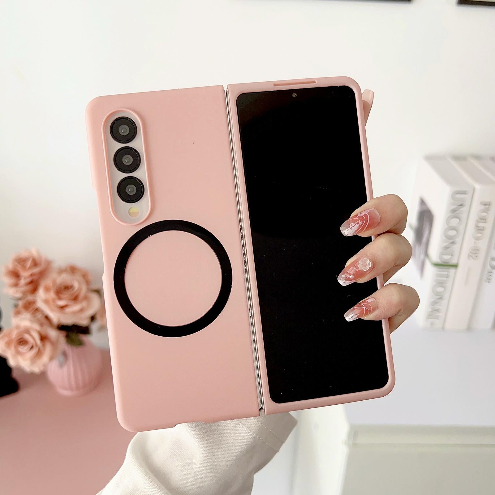 For Samsung Galaxy Z Fold4 5G Shockproof Magnetic Phone Case - Skin Protection - Black 7