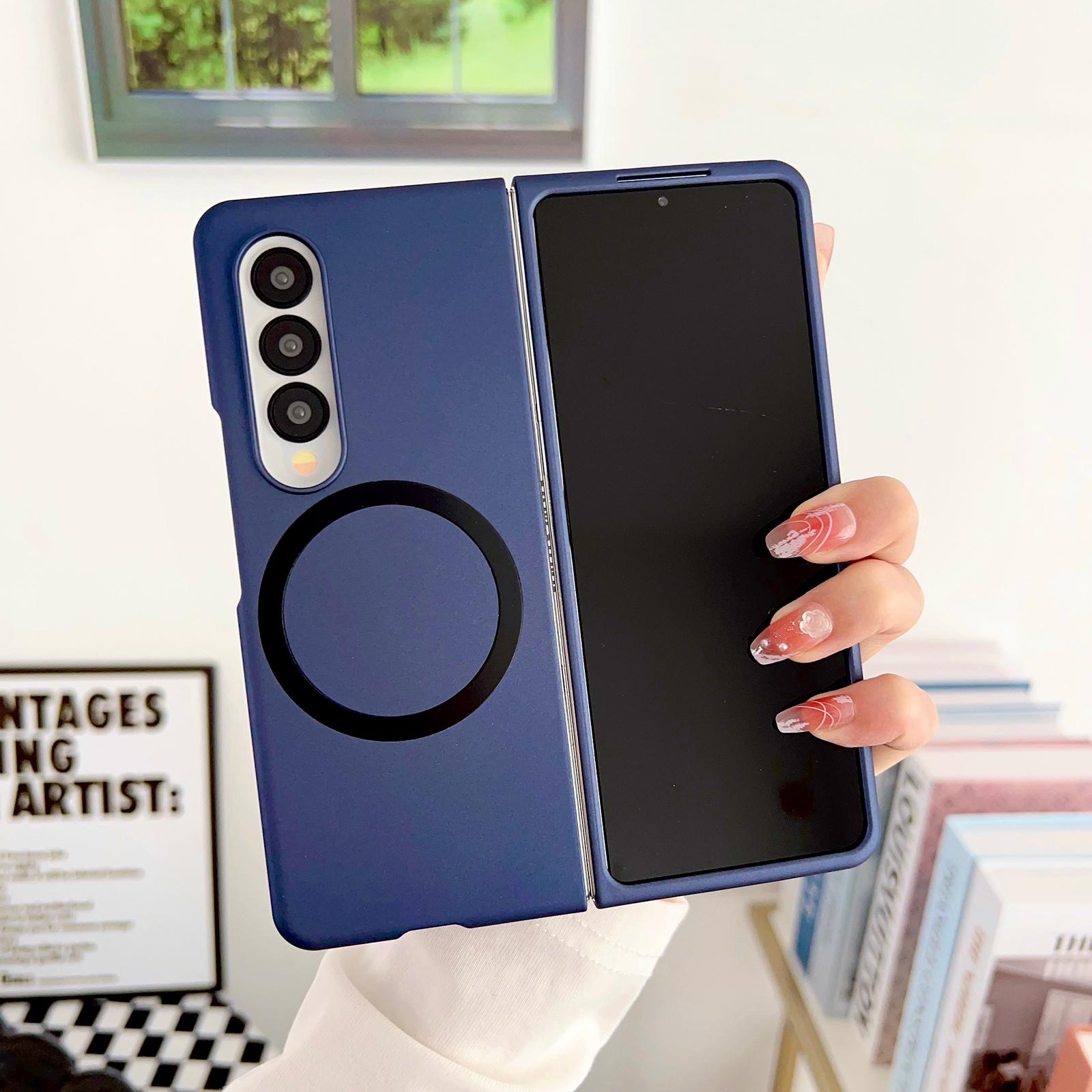 For Samsung Galaxy Z Fold4 5G Shockproof Magnetic Phone Case - Skin Protection - Black 10