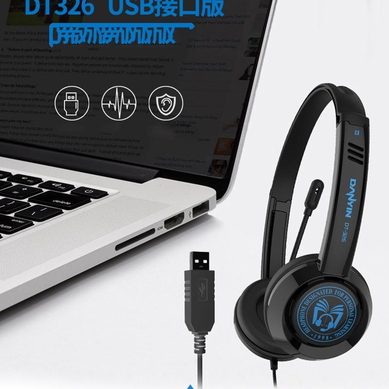 Head-Mounted Children'S Learning Headset With Mic 1.8M Cable Usb Style - White 12