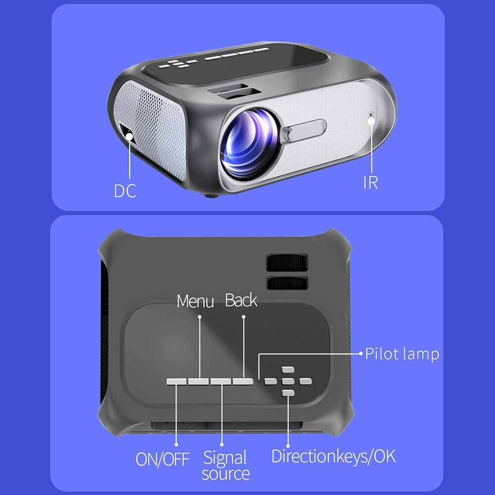 Portable Home Theater Projector - 200 Ansi Lumens - 1080P Hd - Basic Version 7