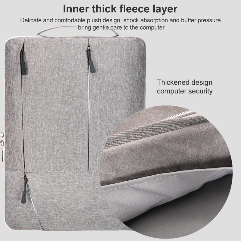 Portable Laptop Handbag - Fits 15.6-17 Inch - Casual Design - Grey 6