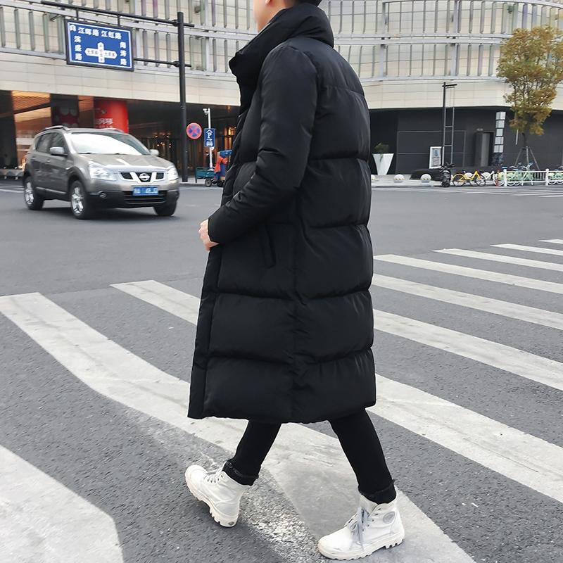 Mens Long Down Jacket Coat Winter Parkas Thick Warm Slim Fit Male Overcoat - Size Xl Black 5