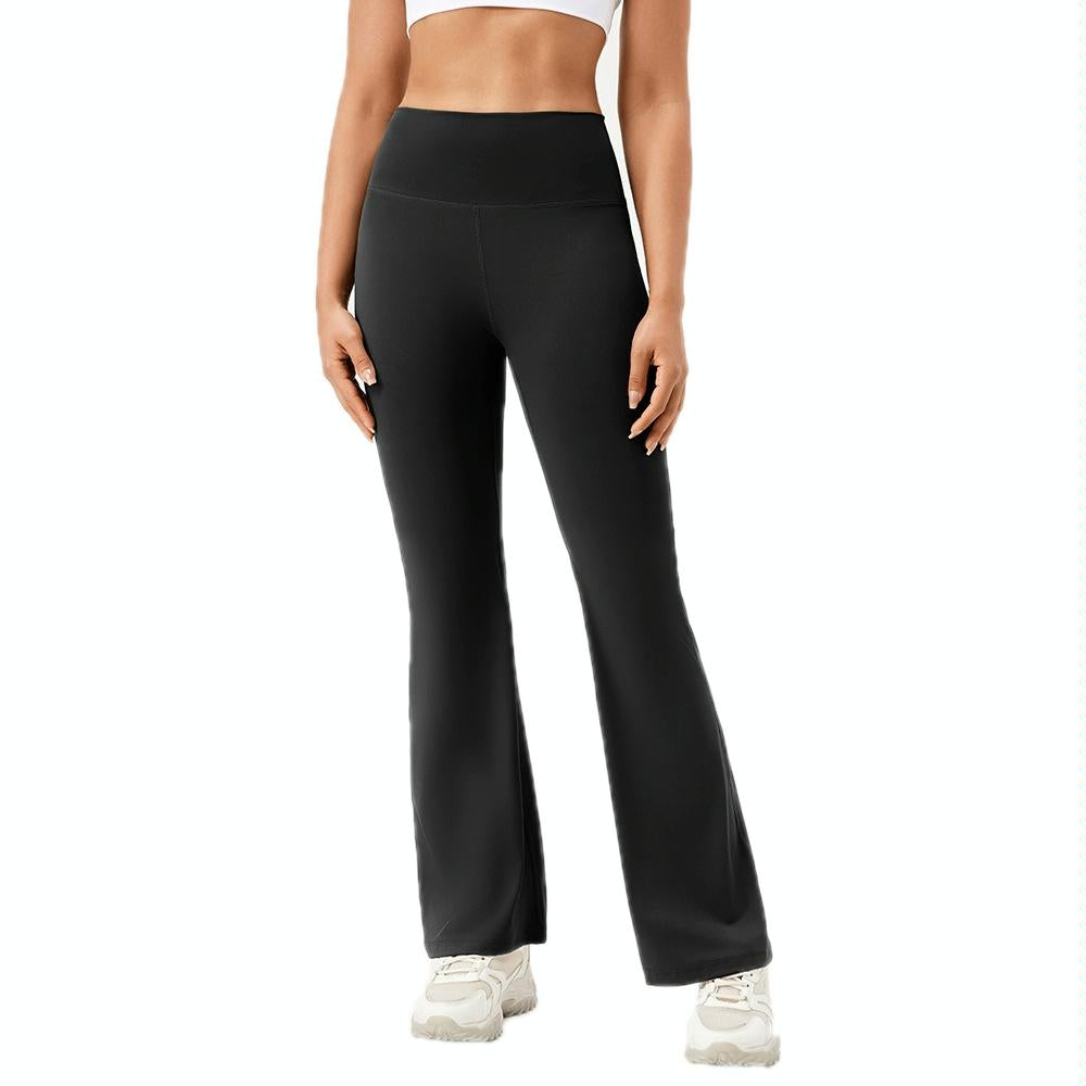 High Waisted Elastic Yoga Flared Pants Size L - Black - L