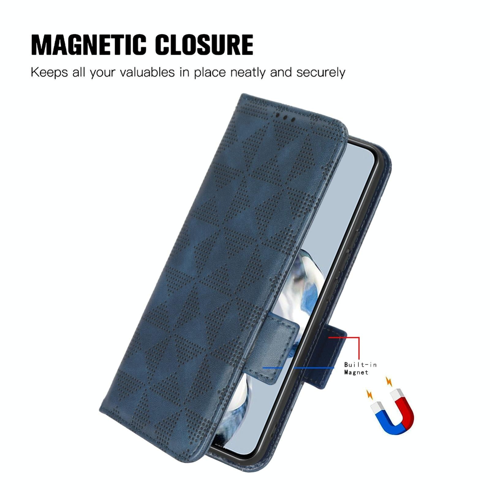 For Samsung Galaxy Z Fold4 5G Symmetrical Leather Triangle Phone Case - Black 6