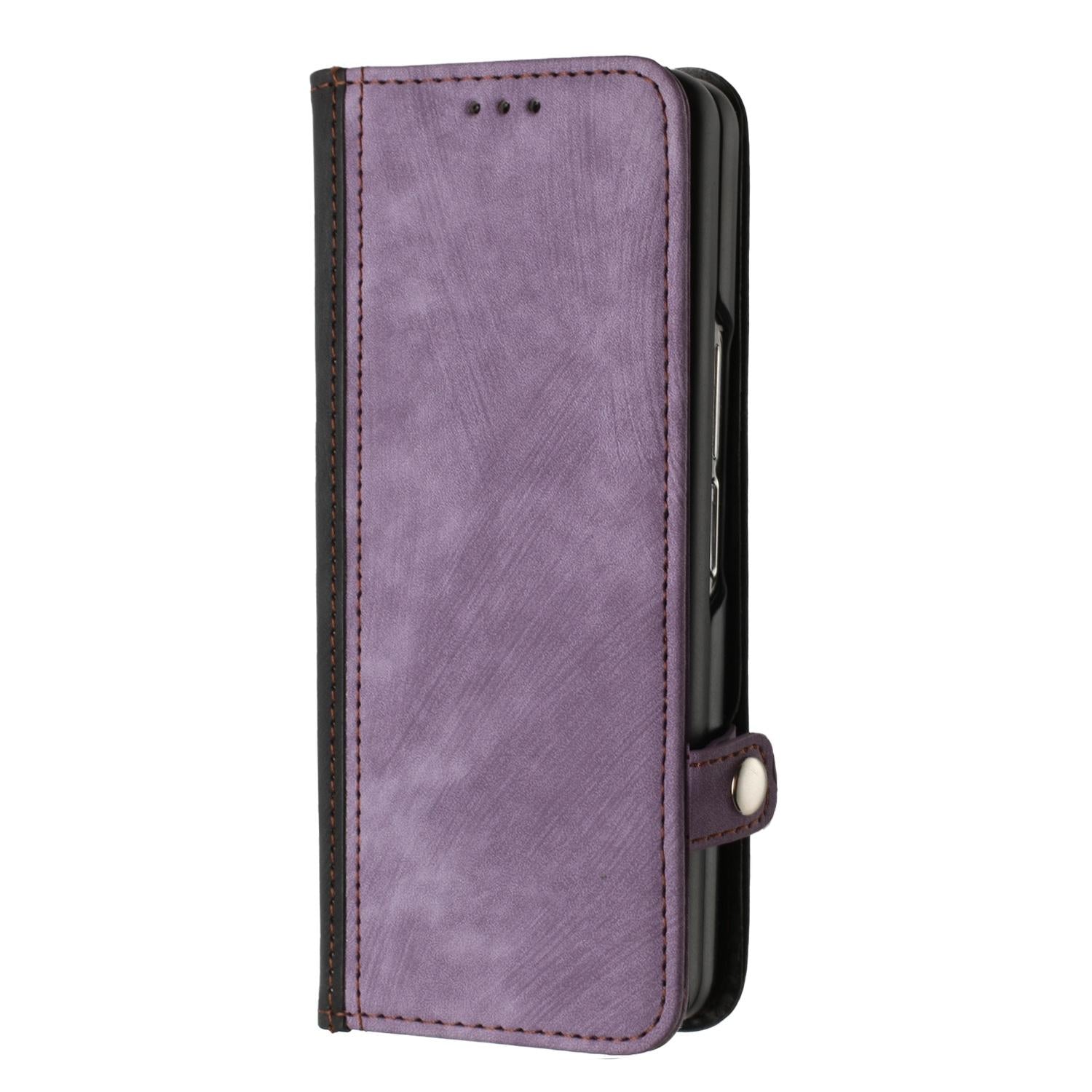 For Samsung Galaxy Z Fold4 5G Leather Phone Case With Side Buckle - Royal Blue 7
