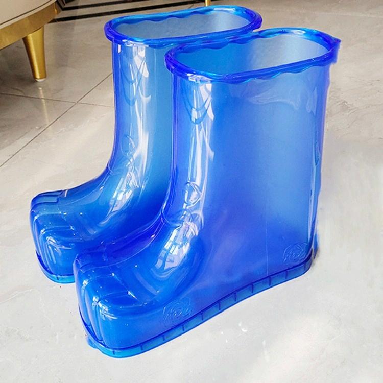 Portable Plastic Bubble Foot Bucket 28Cm Height Fits Shoe Sizes 45 And Under - Blue 3