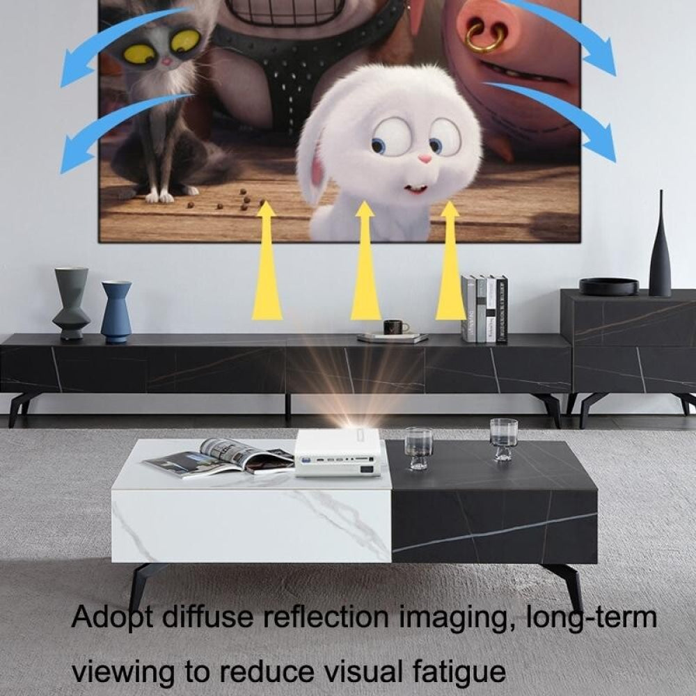 1080P Wireless Screen Mirroring Projector - Small Led - Black 6