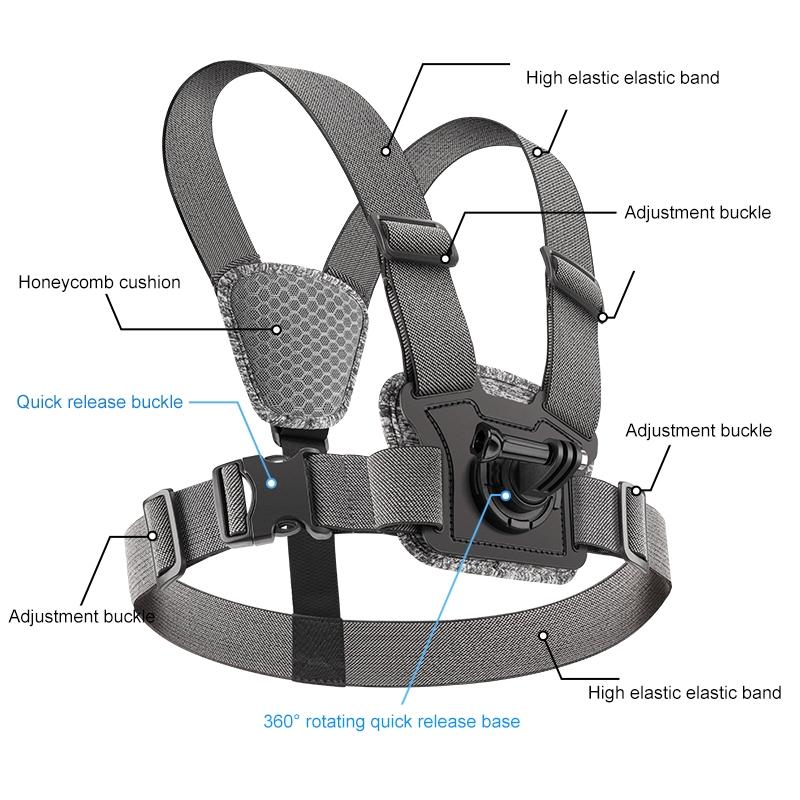 Adjustable Chest Strap with Mount and Screw - 4 In 1 4