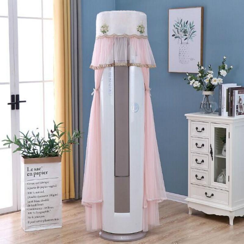 180cm Vertical Lace Air Conditioner Dust Cover - White 5