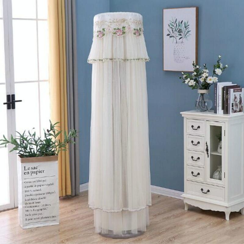 180cm Vertical Lace Air Conditioner Dust Cover - White 10