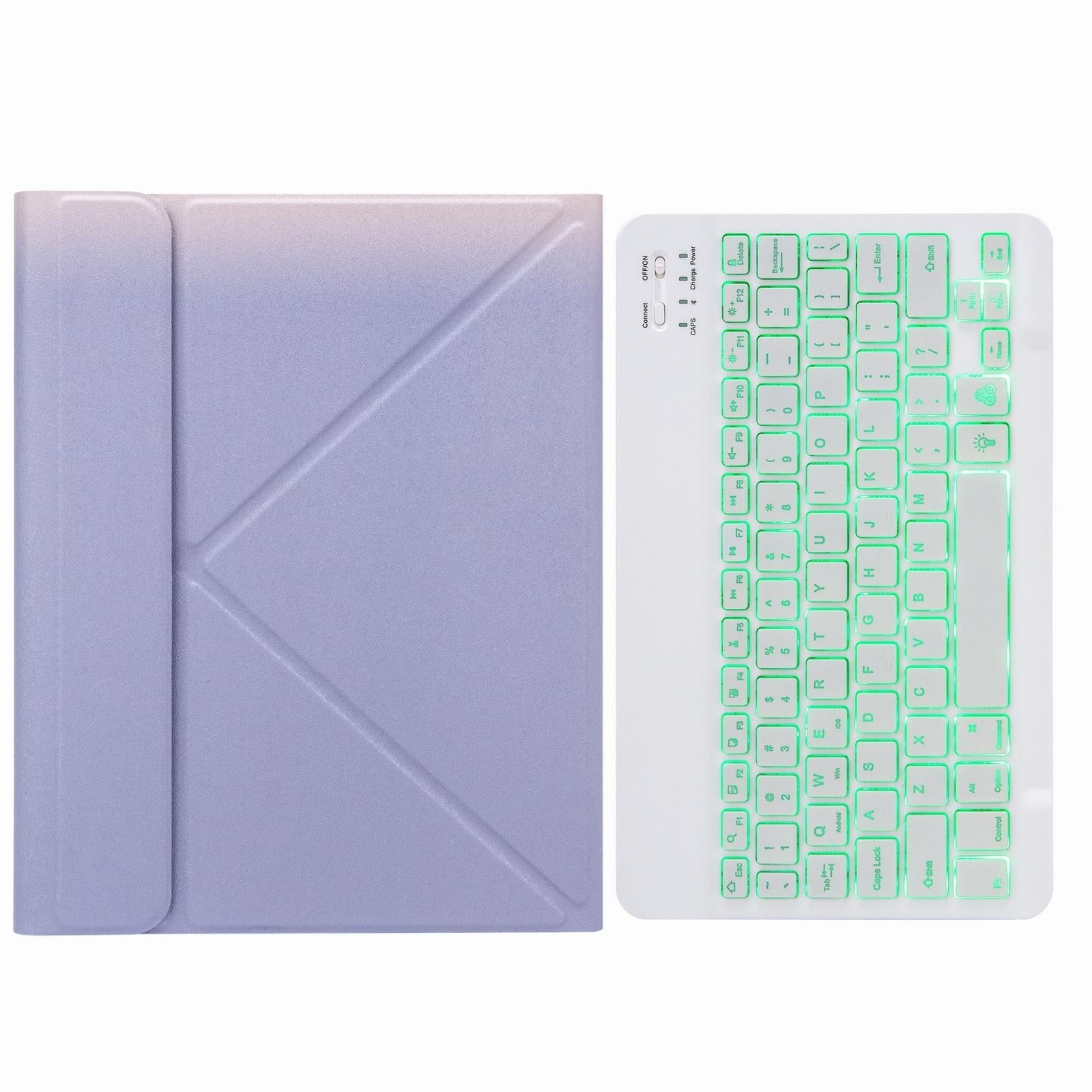 Bluetooth Keyboard Leather Case For Ipad Pro 11 With Three-Fold Holder & Backlight - Rainbow