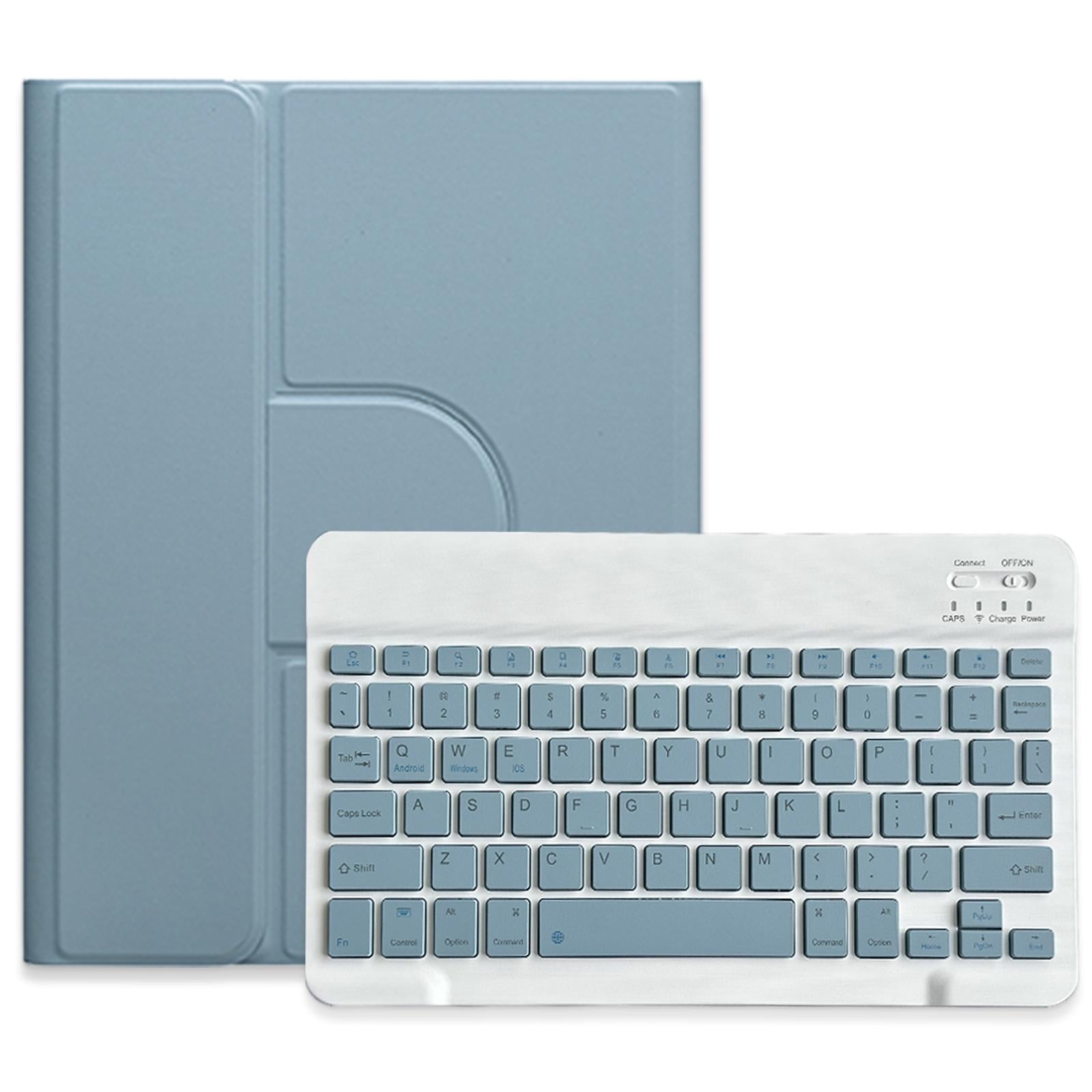 360 Degree Rotatable Bluetooth Keyboard Leather Case - Square Button - Mint Green - For Ipad 10.2 2021 / Air 2019 12